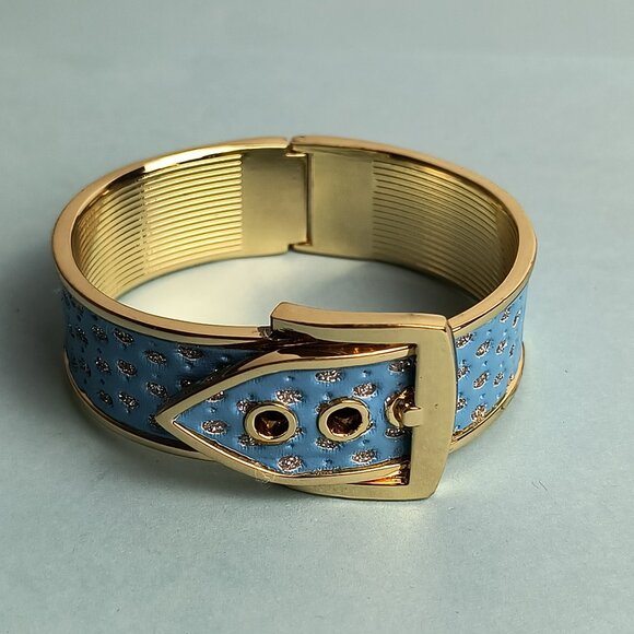 Exquisite Bracelet Belt Buckle Fold Over Hinge Clasp Cuff  Baby Blue Fro… - Picture 3 of 13